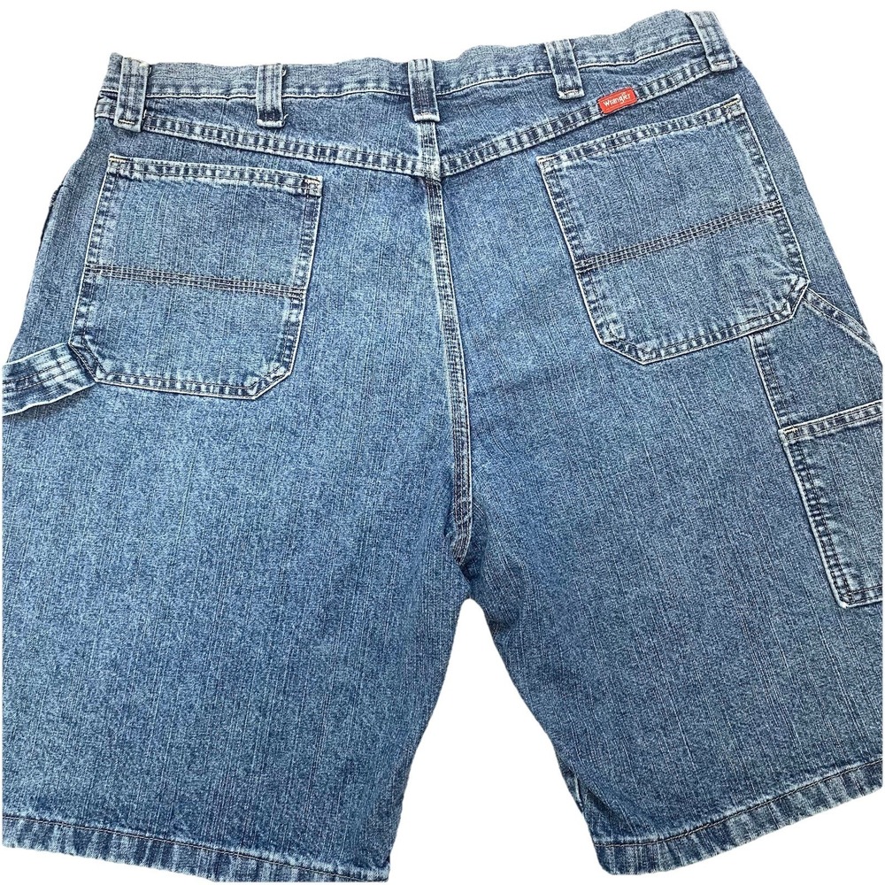Wrangler Y2K Carpenter Shorts Jorts Men 38  Blue 100% Cotton Inseam 10"  Utility